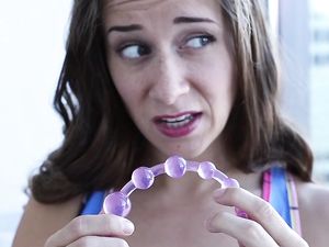 Beads And A Huge Dick Fuck Her Slutty Young Asshole