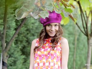 Slender Ass Flashing Teen In The Garden