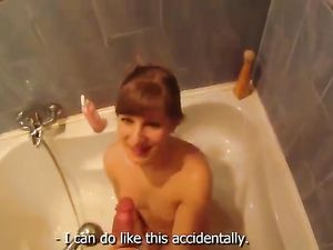 Gorgeous Teen Riding Cock In The Bathroom