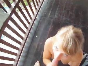 Smiling Blonde Teen Outdoor Fucking And Cumshot